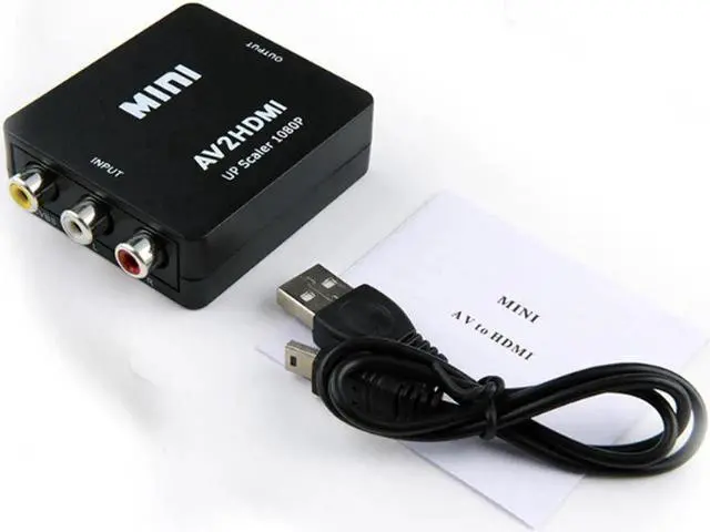Alt view image 5 of 6 - AV to HDMI converter composite audio and video (CVBS) to HDMI red yellow and white Lotus to HDMI for TV set computer monitor