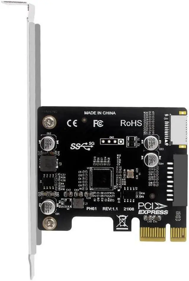 Alt view image 4 of 5 - PCIe to USB 3.2 5Gbps Type-E A Key & USB 3.0 20Pin Motherboard Header Expansion Card for Front Panel ,PCIe Express to USB Internal Connector 20 Pin Adapter