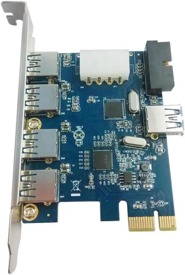 Main image of PCI-E 4-Port USB 3.0 + 1-Port USB 3.0 + USB 3.0 20 PIN Expansion Card for Desktop