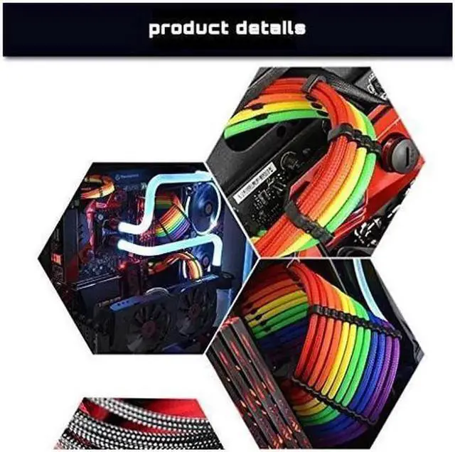 Alt view image 3 of 6 - 24 Pieces Set = 24-pin x 4, 8-pin x 12, 6-pin x 8 Cable Comb for 3 mm Cable Gesleeved Up To 3.4 mm/0.13inch) Black