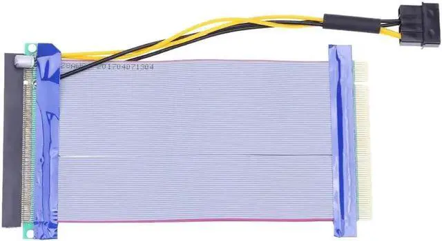 Alt view image 2 of 6 - For Graphics Card 16X to 16X Power PCI-E Riser Extension Cable PCI Express Riser Card Adapter for small PC and 1U 2 U server case