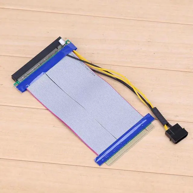 Alt view image 6 of 6 - For Graphics Card 16X to 16X Power PCI-E Riser Extension Cable PCI Express Riser Card Adapter for small PC and 1U 2 U server case
