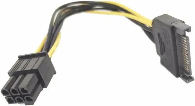 Alt view image 2 of 2 - 6Pin SATA Power Supply Cable for BTC Miner PC PCIe PCI-E PCI SATA Machine Cable Adapter
