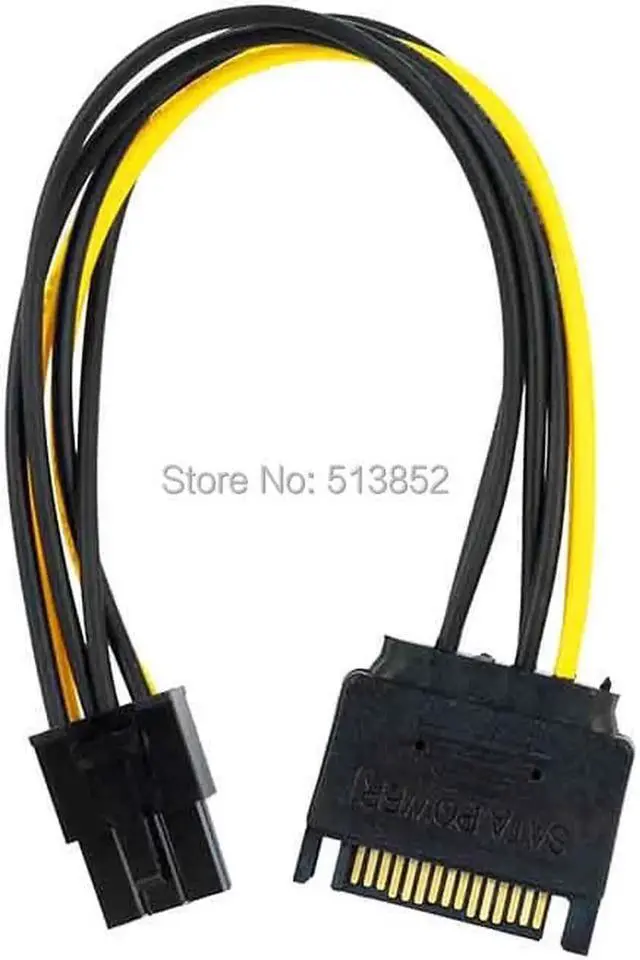 Main image of 6Pin SATA Power Supply Cable for BTC Miner PC PCIe PCI-E PCI SATA Machine Cable Adapter
