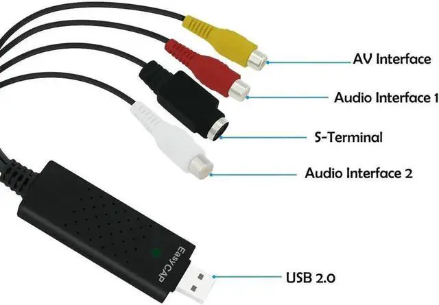 Alt view image 5 of 6 - 2018 Easycap Pro USB 2.0 Video Easycap TV DVD VHS Capture Card Audio AV Adapter for Computer