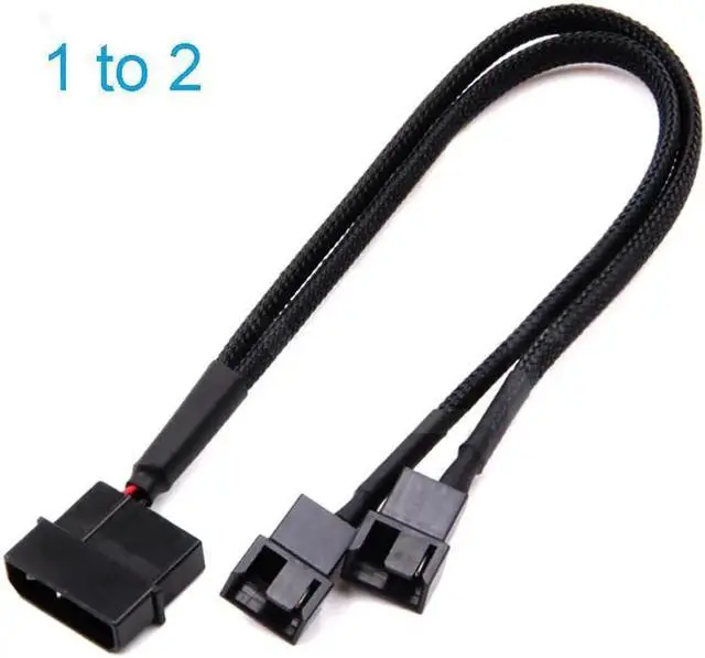 Main image of 4-Pin Molex to 2 x 3 Pin / 4 Pin PMW 12V PC Case Computer Cooler Cooling Fan Splitter Y Power Adapter Cable