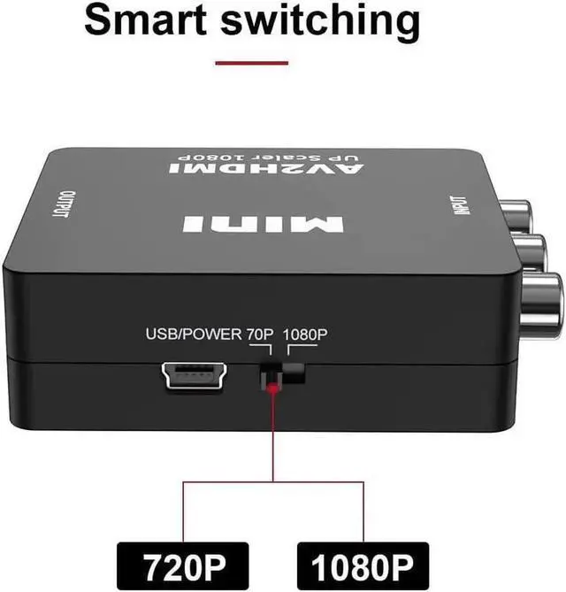 Alt view image 4 of 7 - RCA to HDMI Converter 1080P Mini CVBS to HDMI Composite Video Audio Converter AV to HDMI Converter Supports NTSC PC Laptop Xbox PS4 PS3 TV STB VHS VCR Camera DVD