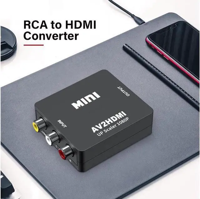 Alt view image 6 of 7 - RCA to HDMI Converter 1080P Mini CVBS to HDMI Composite Video Audio Converter AV to HDMI Converter Supports NTSC PC Laptop Xbox PS4 PS3 TV STB VHS VCR Camera DVD