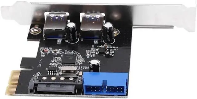 Main image of 4 Ports USB 3.0 PCIe PCI Express Expansion Card 2 External Ports & 2 Internal 19Pin Header for PCI-E x1/x4/x8/x16 Computer PC