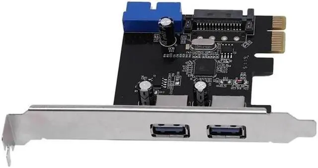 Alt view image 2 of 4 - 4 Ports USB 3.0 PCIe PCI Express Expansion Card 2 External Ports & 2 Internal 19Pin Header for PCI-E x1/x4/x8/x16 Computer PC
