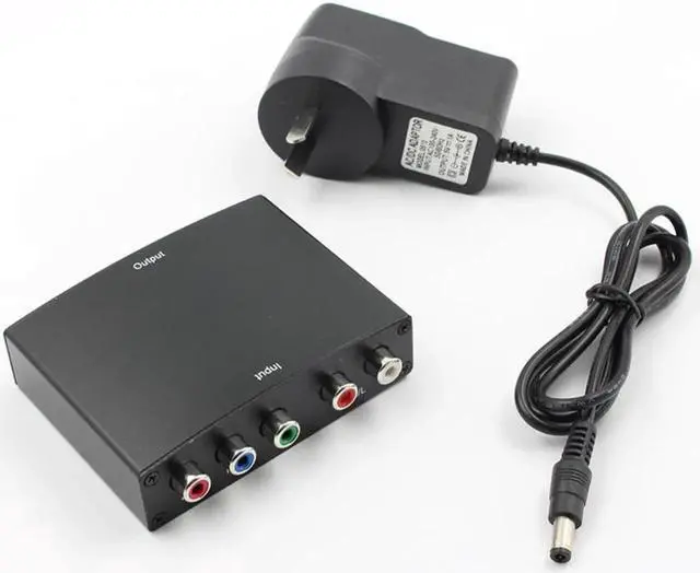 Alt view image 2 of 6 - 4K HDMI to 5RCA RGB Component YPbPr Video+R/L Audio to HDMI Adapter Converter HD TV DVD US EU UK AU Plug