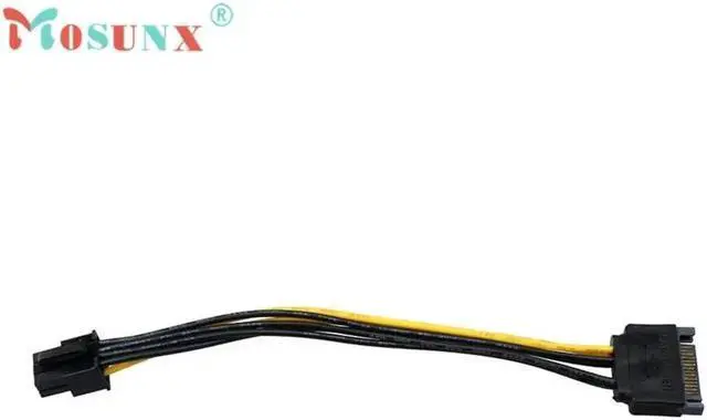 Alt view image 4 of 6 - Advanced for SATA Power Cable 15 Pin To 6 Pin PCI EXPRESS PCI-E Graphics Converter Adapter Video Card Power Cable 1PC