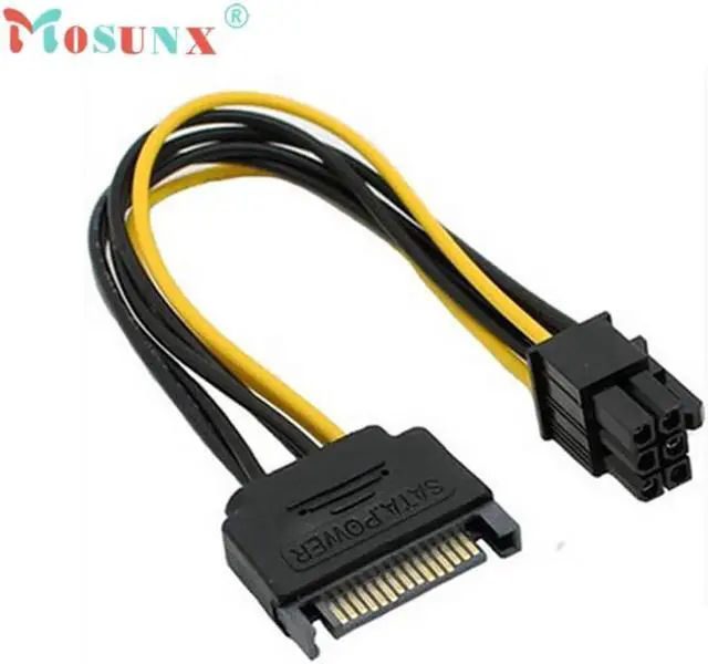 Main image of Advanced for SATA Power Cable 15 Pin To 6 Pin PCI EXPRESS PCI-E Graphics Converter Adapter Video Card Power Cable 1PC