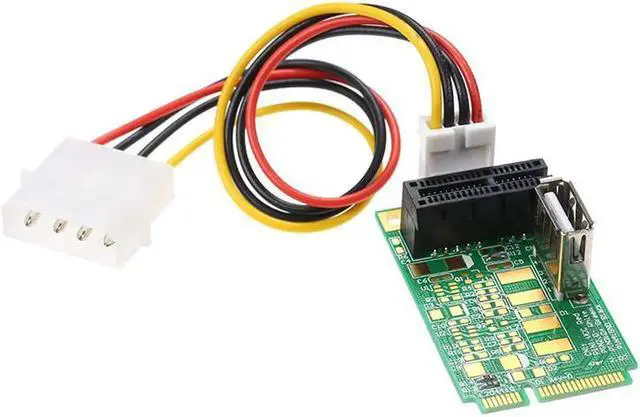 Alt view image 2 of 5 - Mini PCIe to PCI Express 4x 8x 16x Slot Riser Card Adapter Converter with 4 PIN Power Cable For Production Test