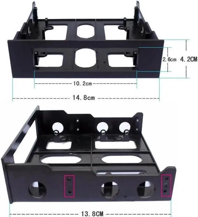 Alt view image 4 of 4 - 3.5 to 5.25 Floppy to Optical Drive Bay Mounting Bracket Converter for Front Panel,Internal Hub,Card Reader,Fan Speed controller