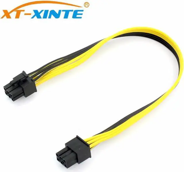 Alt view image 6 of 6 - 6Pin Power Supply Cable Adapter PCIe PCI-Express Extension Cable 6Pin Male to Male Cables 18AWG Line for BTC Mining Miner