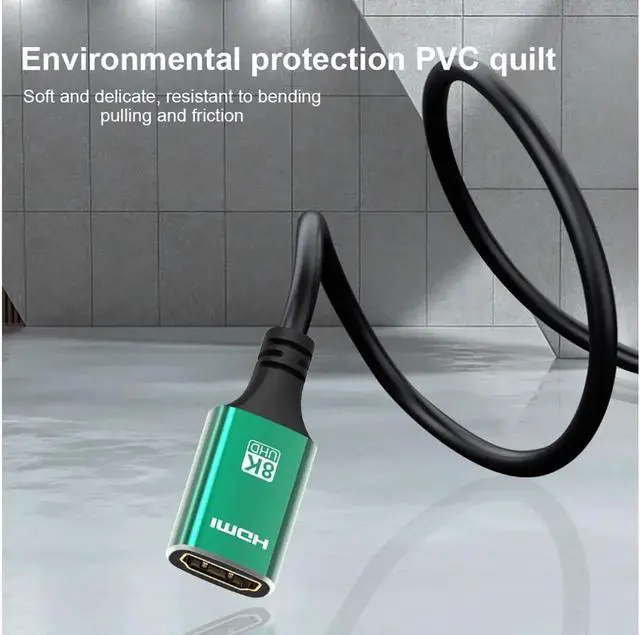 Alt view image 2 of 5 - 1m/3.28ft 2m/6.56ft 8K HDMI Extension Cable 8K@60Hz 4K@60Hz HDMI 2.1 Extender Cable 48Gbps HDMI Male to Female Cable for PS4 HDMI Switch