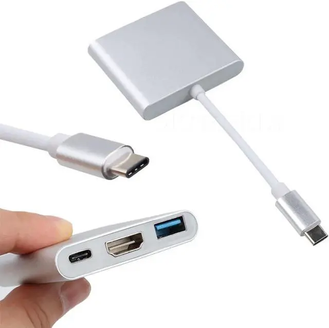 Alt view image 2 of 6 - Professional HDMI Cable Adapter USB Type C To HDMI USB 3.0 Converter USB-C 3.1 4K Adapter Male to Female for Mac Air TV