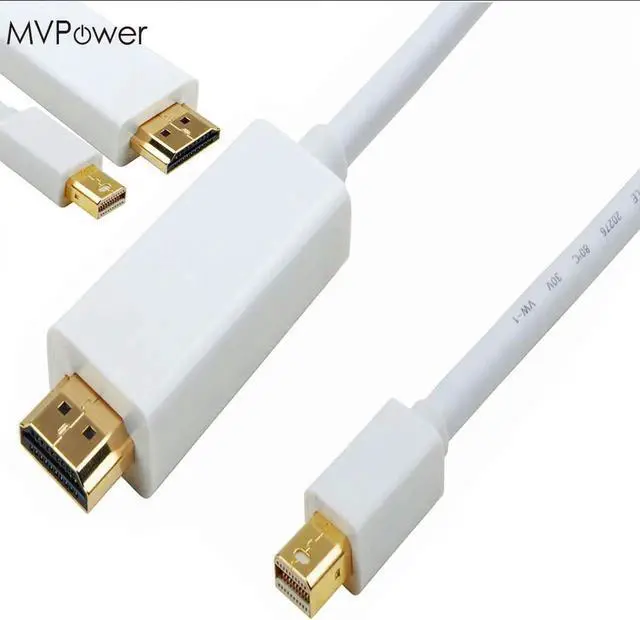 Alt view image 4 of 6 - 5M Mini Display Port DP to HDMI TV HDTV Cable Cord Adapter Audio Video Cables for MacBook Pro Portable