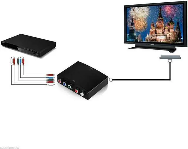 Alt view image 5 of 6 - RGB Component (YPbPr) Video + R/L Audio Adapter Converter HD TV to HDMI 1080P