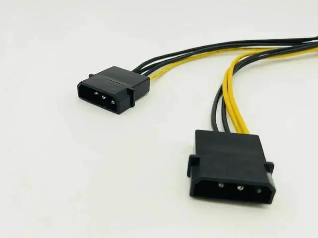 Alt view image 2 of 5 - Dual 4P to 8P Graphics Card Power Cable Dual 4Pin to 8Pin Video Card Power Supply D Port Graphics Card Cables for Mining