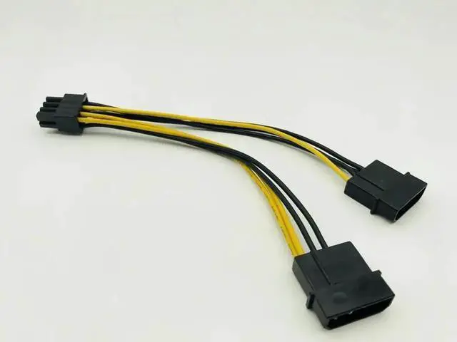 Alt view image 4 of 5 - Dual 4P to 8P Graphics Card Power Cable Dual 4Pin to 8Pin Video Card Power Supply D Port Graphics Card Cables for Mining