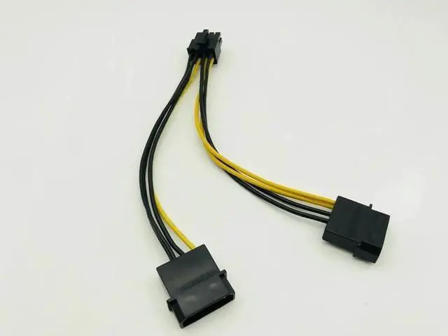 Alt view image 3 of 5 - Dual 4P to 8P Graphics Card Power Cable Dual 4Pin to 8Pin Video Card Power Supply D Port Graphics Card Cables for Mining