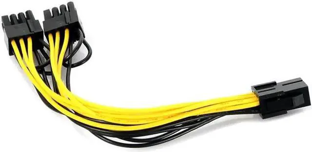 Alt view image 2 of 5 - 21CM PCI-E 6-pin to 2x6+2-pin(6-pin/8-pin) Power Splitter Cable PCIE PCI Express Graphics Extension Cable