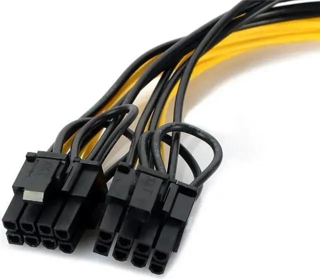 Alt view image 5 of 5 - 21CM PCI-E 6-pin to 2x6+2-pin(6-pin/8-pin) Power Splitter Cable PCIE PCI Express Graphics Extension Cable