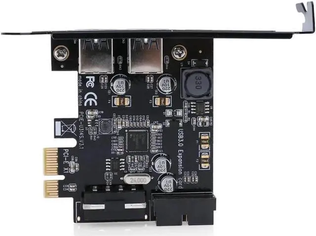 Alt view image 5 of 6 - PCI-Express PCI-E to USB 3.0 2 Port PC Expansion Extender Adapter Card 20Pin PCI-E to Dual USB 3.0 Port Adapter Card