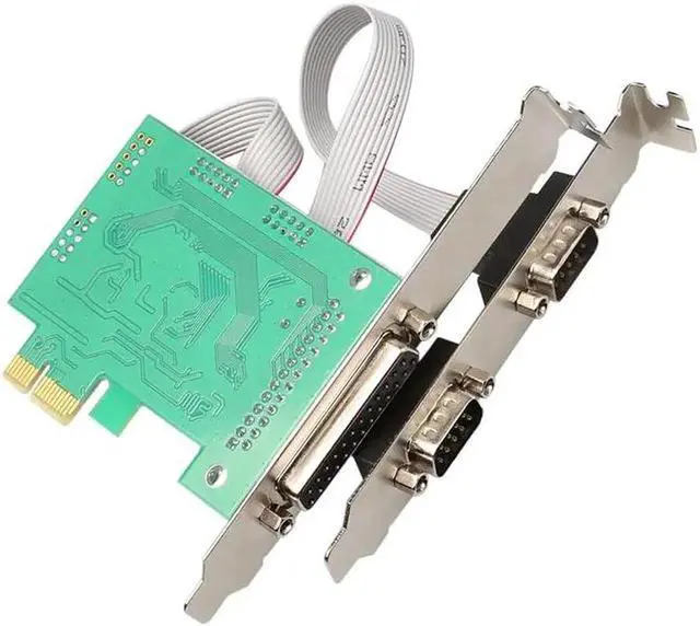 Alt view image 4 of 4 - PCI-E PCI Express to 2 Port RS232 DB9 Serial Port & DB25 Printer Parallel Port COM Card Adapter Converter for PC