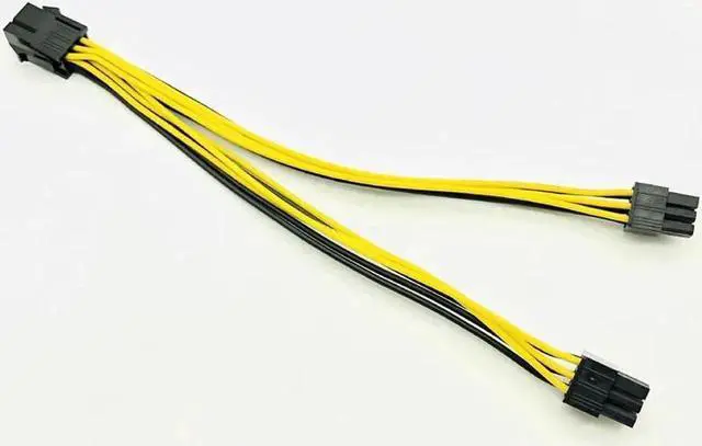 Alt view image 5 of 6 - Computer Cable & Connectors PCI Express PCIE 6 Pin to Dual 6Pin VGA Graphics Card Video Card Adapter Power Supply Cable 20cm