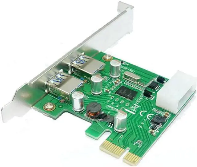 Alt view image 2 of 3 - USB PCIe Card, 2 Port USB 3.0 to PCI Express Card Expansion card, PCI-E to USB 3.0 2 Port Hub Controller Adapter w/ Molex 4pin power