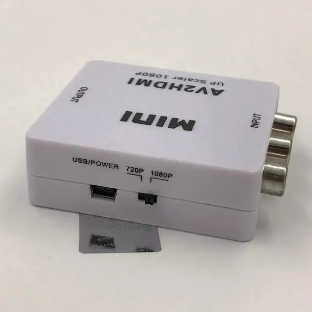 Alt view image 4 of 6 - AV to HDMI Converter RCA to HDMI Aapter 720P 1080P CVBS L/R Female to Female Adapter for PC DVD HDTV 1Pcs