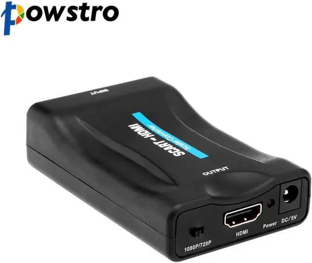 Main image of Powstro Scart to HDMI Vedio Audio Converter 1080P 720P Scart Female to Male HDMI to Scart Adapter for HD TV DVD Sky Box