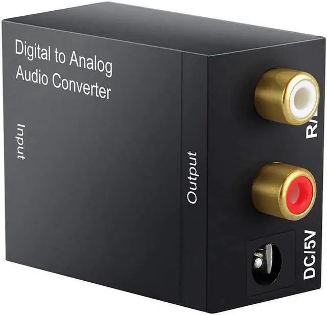 Alt view image 5 of 7 - Digital to Analog Audio Converter Digital Optical (SPDIF/Toslink) and Digital Coaxial to Analog 3.5mm AUX and RCA (L/R) Stereo Audio Converter with Fiber