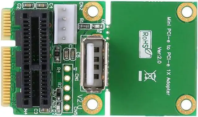 Alt view image 2 of 6 - Mini PCI-E to PCI-E PCI-E 1X to Half/Full Mini PCI-E Adapter Card Converter mini PCIe adapter