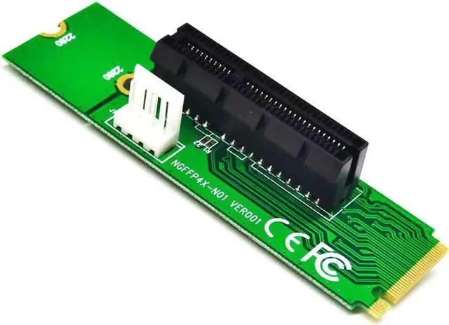 Alt view image 3 of 6 - PCI-e 1x/4x card to NGFF M Key Adapter Card NGFF M.2 Key to PCI-E 4 X Extender Converter Card for Bitcoin Mining Devices
