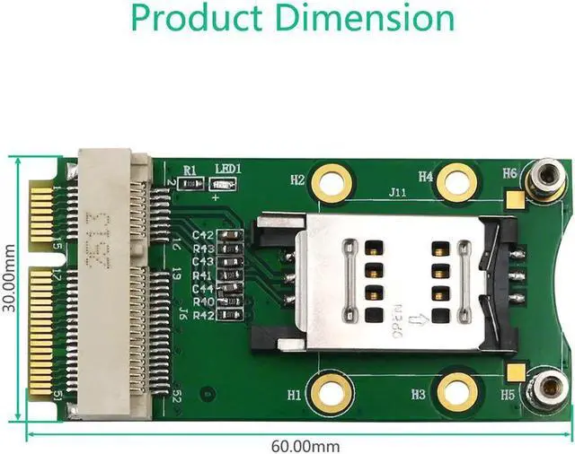 Alt view image 6 of 6 - Mini PCI Express Adapter Mini PCI E Riser Card MINI PCIE to MINI PCI E Expansion Card SIM Card Slot for 3G/4G WWAN LTE GPS Cards