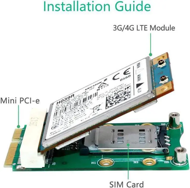 Alt view image 4 of 6 - Mini PCI Express Adapter Mini PCI E Riser Card MINI PCIE to MINI PCI E Expansion Card SIM Card Slot for 3G/4G WWAN LTE GPS Cards