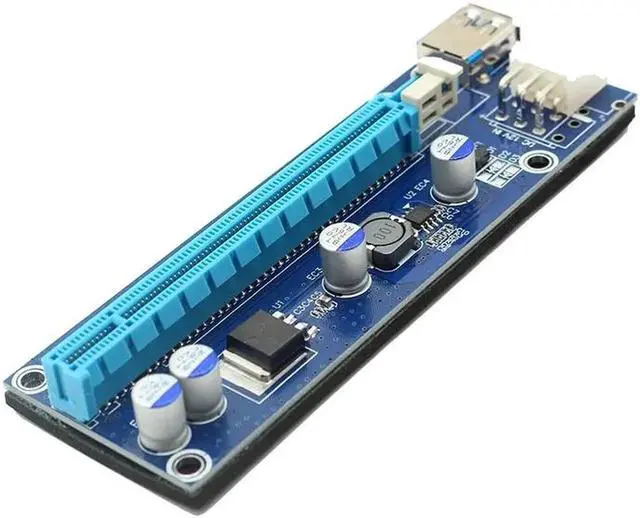 Alt view image 3 of 6 - PC PCIe PCI-E PCI Express Riser Card 1x to 16x USB 3.0 SATA to 6Pin IDE Molex Power Supply for BTC Miner Machine