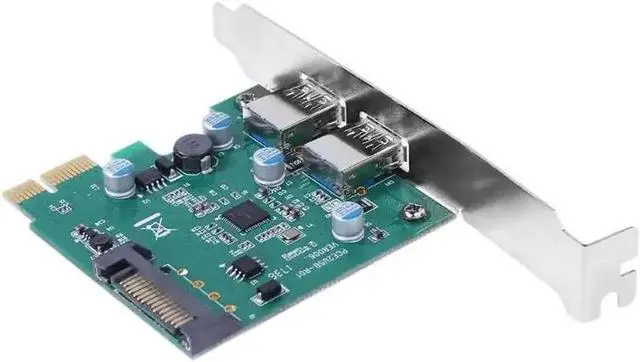 Alt view image 3 of 6 - Super Speed PCI-E 2 Port PCI Express Expansion Card USB 3.0 SATA Power Adapter Card for Desktops PC Support the LINUX