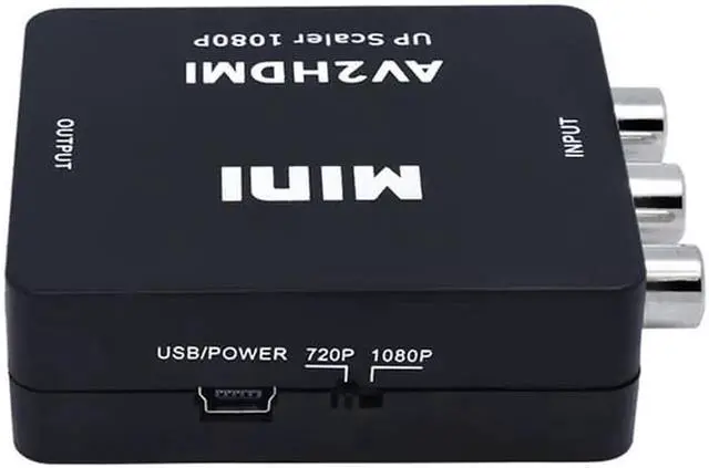 Alt view image 2 of 6 - Felkin AV to HDMI Converter Adapter AV CVBS 3RCA to HDMI Converter Box 1080P Video AV2HDMI Converter for HDTV PS3 PS4 DVD PC