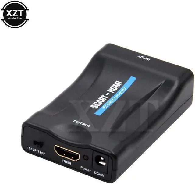 Alt view image 4 of 5 - Black 1080P SCART To HDMI Video Audio Upscale Converter Adapter for HD TV DVD for Sky Box STB Plug and Play with dc cable