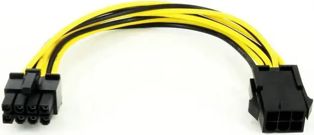 Alt view image 3 of 6 - 8 Pin Male to 6 Pin Female Molex IDE Express Power Extension Cable Adapter for CPU Video Card PCI-E Power