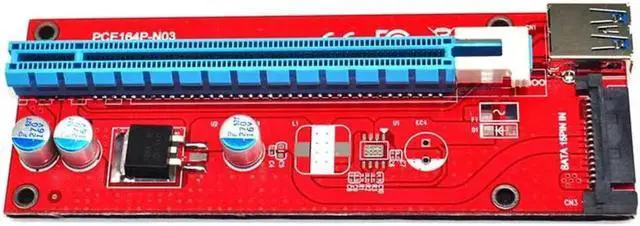 Alt view image 4 of 6 - 60cm PCIE PCI-E PCI Express 1x To 16x Extender Riser Card Adapter SATA 15PIN Port With USB3.0 Cable For GPU Miner Riser