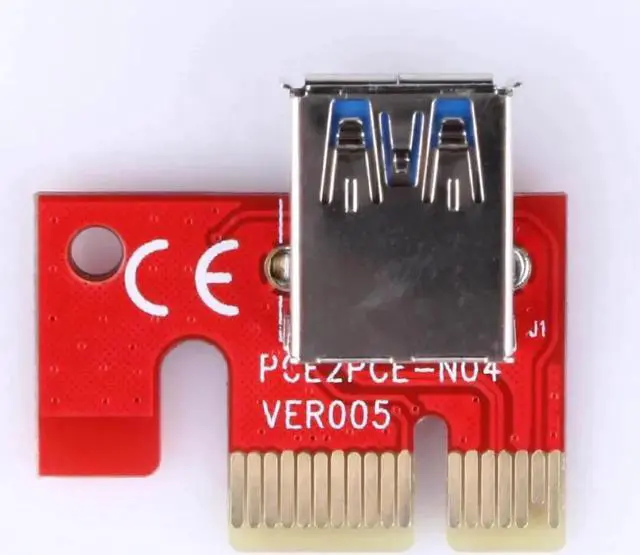 Alt view image 6 of 6 - 60cm PCIE PCI-E PCI Express 1x To 16x Extender Riser Card Adapter SATA 15PIN Port With USB3.0 Cable For GPU Miner Riser