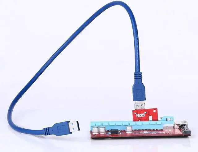 Alt view image 5 of 6 - 60cm PCIE PCI-E PCI Express 1x To 16x Extender Riser Card Adapter SATA 15PIN Port With USB3.0 Cable For GPU Miner Riser