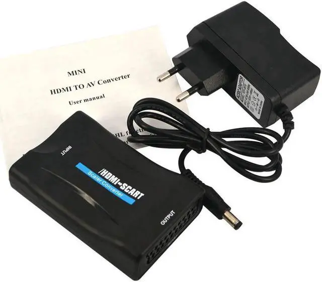 Alt view image 2 of 5 - 1080P SCART To HDMI Video Audio Upscale Converter Adapter for HD TV DVD for Sky Box STB Plug and Play with Charging Cable