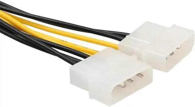 Alt view image 5 of 6 - Aomoproing 18cm 8 Pin(6+2) PCIE to Dual 4pin Molex Connector Graphics Card Power Cable Cord